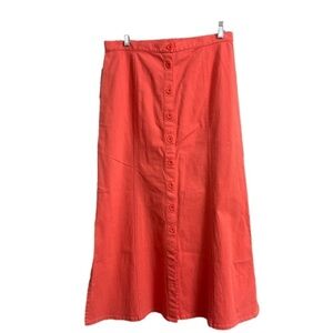 ⭐️ Cinnamon Sea Collection Coral button-down long skirt- size 10